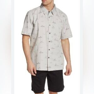 Quicksilver waterman men’s large  Gray Printed Shirt large‎